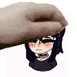 a cartoon girl with sunglasses and a hat is being held by a cat .