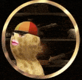 a peanut wearing a hat and sunglasses is standing in a circle .