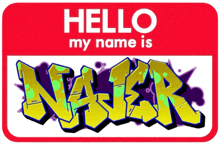 a name tag that says hello my name is naver