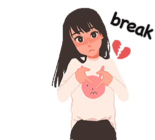 Ksl Cush Heart Sticker - Ksl Cush Heart Brokenhearted Stickers