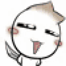 a cartoon character with a knife in its mouth and a flower in its hand .