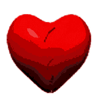 a broken red heart with a crack in the middle