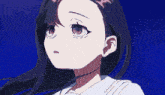 a drawing of a girl with long hair and a white shirt