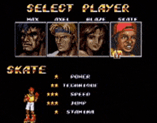 a screenshot of a video game that says select player on it