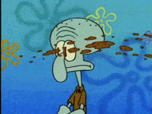 a cartoon of squidward from spongebob squarepants with his mouth wide open