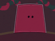 a cartoon of a glowing object coming out of a doorway .