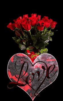 flores de coraz%C3%B3n heart flowers red roses for you