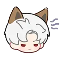 a cartoon drawing of a person 's head with a cat ear