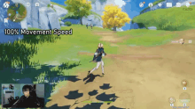 a video game with the words 100 % movement speed on the bottom