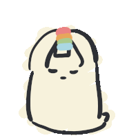 a drawing of a mushroom with a rainbow on top
