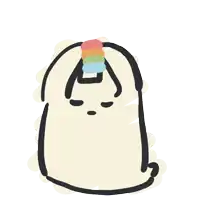 a drawing of a mushroom with a rainbow on top