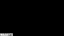 a white exclamation point on a black background with the name waibryte underneath it