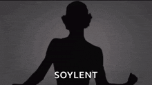 a silhouette of a man wearing a hat with the words slim sulek soylent written on it .