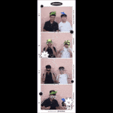 a photo from photoism shows two people wearing sunglasses and hats