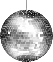 a silver disco ball is hanging from a metal wire