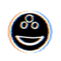 a smiley face with a circle around it and the number 8 on it