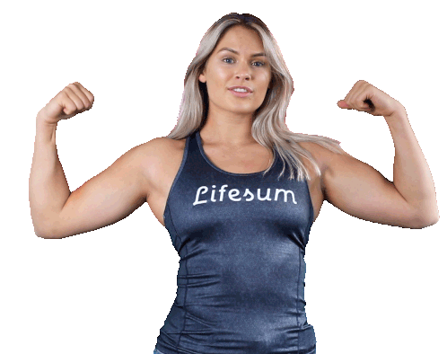 Flexing Muscle Girl Sticker - Flexing Muscle Girl - Discover & Share GIFs