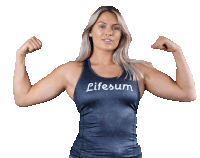 Flexing Muscle Girl Sticker - Flexing Muscle Girl Stickers