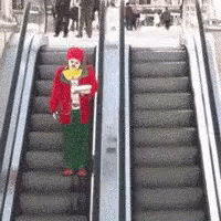 Escalator Prank GIF - Pranks Clown Pie - Discover & Share GIFs