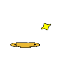 a cartoon drawing of a trophy with two stars around it