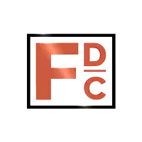 a picture frame with the letter f in red