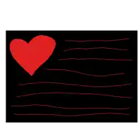 a black background with red lines and a red heart