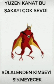 a picture of a cartoon character that says yüzen kanat