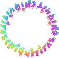 a rainbow colored circle with the words " chiquitas " in the center