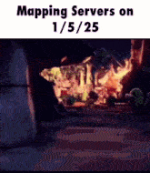 a cartoon scene with the words " mapping servers on 1/5/25 " at the top