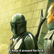The Mandalorian I Keep It Around For Luck GIF - The Mandalorian I Keep It Around For Luck Luck GIFs