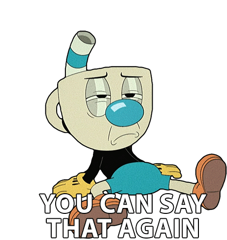 You Can Say That Again Mugman Sticker - You Can Say That Again Mugman The Cuphead Show Stickers