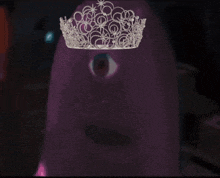 a purple object with a crown on it