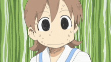 a cartoon drawing of a girl with a surprised expression on her face