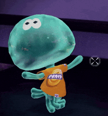 a cartoon character is wearing a shirt that says ronny on it