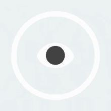 a white circle with a black eye in the middle