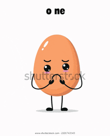 a cartoon illustration of an egg with a sad face