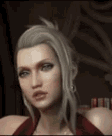 a close up of a woman 's face in a video game
