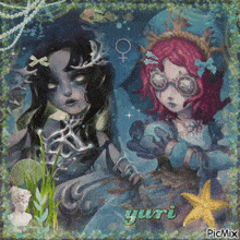 a picture of two dolls with the name guri on the bottom