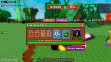a screenshot of a game that says ' free seed pack ' on it