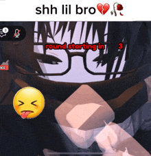 a screenshot of a video game that says shh lil bro