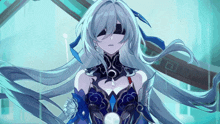a drawing of a woman with long white hair and a necklace