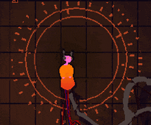 a pixel art drawing of a giraffe with the letter x in the upper right corner