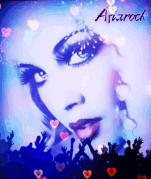 a poster with a woman 's face and the words asiarock