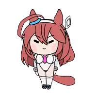 a cartoon drawing of a girl with red hair and a ponytail