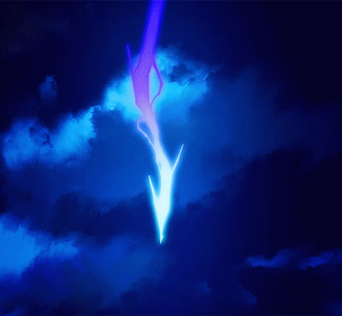 Dark Clouds Formation Storm Lightning Bold Anime Background . generative AI  Stock Illustration | Adobe Stock