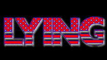 the word lying is written in red white and blue stars