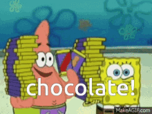 Sponge Bob Chocolate GIF - Sponge Bob Chocolate Freak Out GIFs