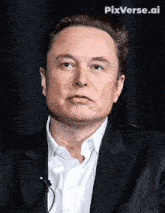 a man wearing a suit and a white shirt with pixverse.ai in the corner