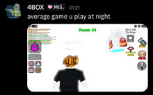 a screen shot of a video game with the words room 44 on it