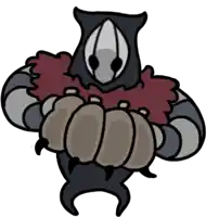 a cartoon drawing of a monster holding a pumpkin in its hands